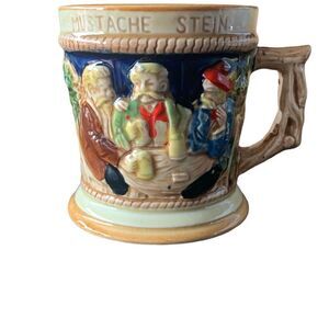 Vintage Mustache Beer Stein Hand Painted Coffee Cup Made in Lego Japan